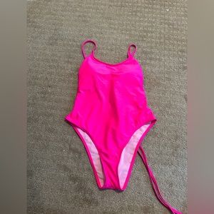 Slimming One Piece Hot Pink Swimsuit